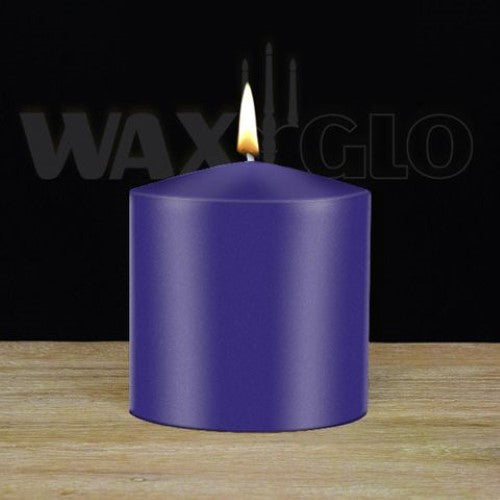 Waxglo Candle - 75x75mm UNWRAPPED CYLINDER - VIOLET