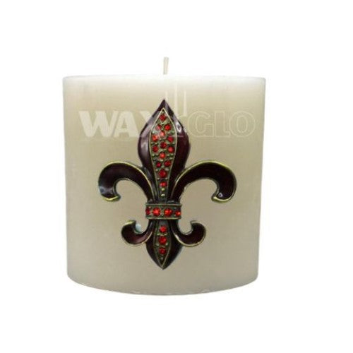 Waxglo Candle - Metal Fleur De Lis Candle Pin -Red