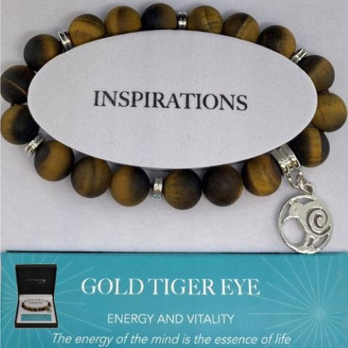 Bramble Bay - Matte Kiwi Charm Bracelet 10mm Bead -GOL