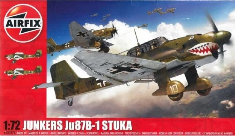 Detailed scale model of the WWII Junkers Ju87B-1 Stuka dive bomber, perfect for collectors and model builders.