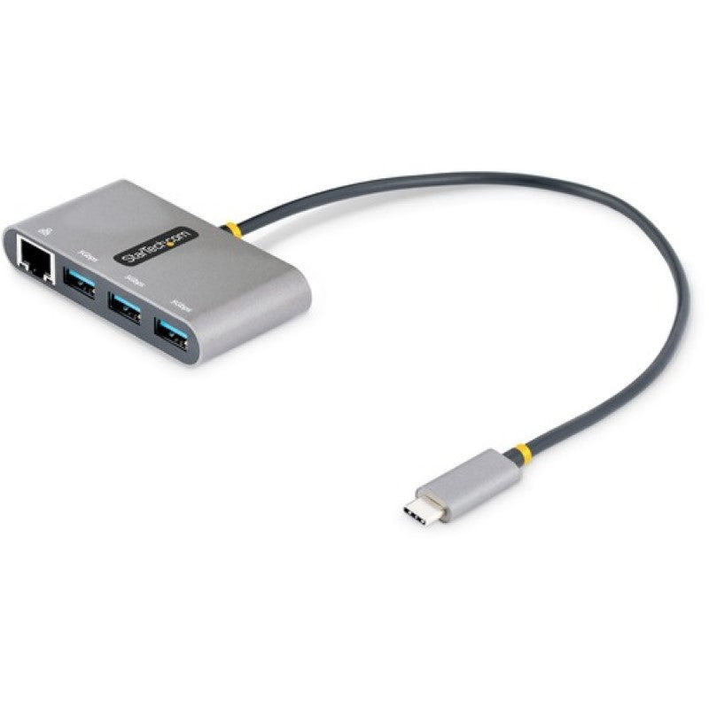 USB/Ethernet Combo Hub - USB 3.2 (Gen 1) Type C - Portable - 3 USB Port(s) - 1