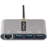 USB/Ethernet Combo Hub - USB 3.2 (Gen 1) Type C - Portable - 3 USB Port(s) - 1