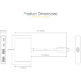 4-Port USB-C Hub with 100W Power Delivery Pass-Through, 2x USB-A + 2x USB-C, 5G