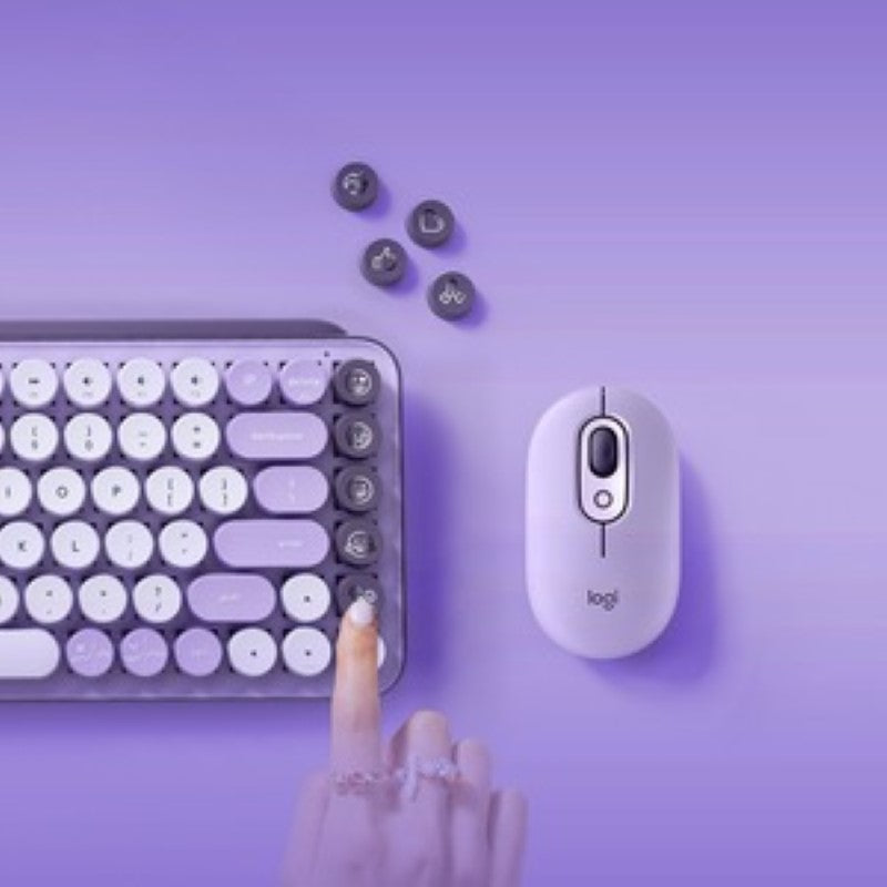 Logitech POP Keys Wireless Mechanical Keyboard in vibrant colors with customizable emoji keys for a personalized typing experience.