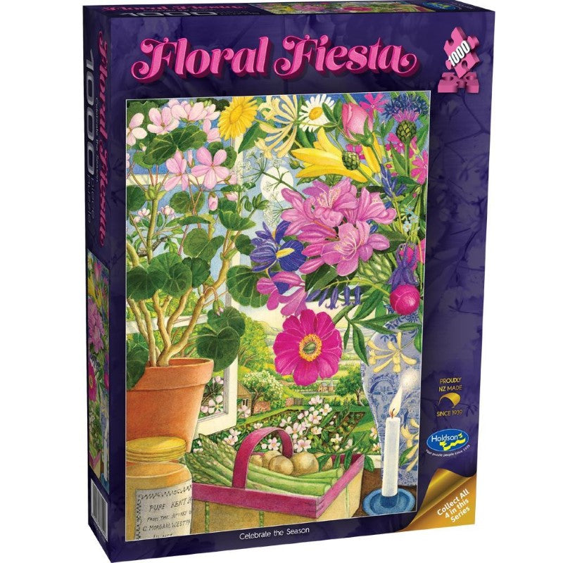 Floral Fiesta 1000 Piece Jigsaw Puzzle Celebrate the Season (Asparagus)