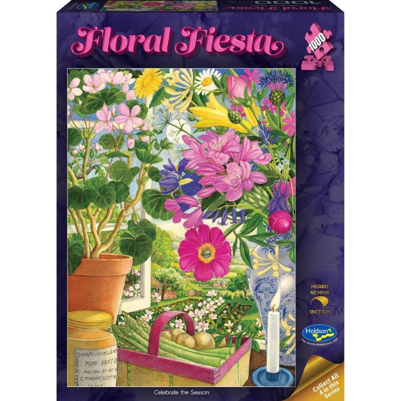 Floral Fiesta 1000 Piece Jigsaw Puzzle Celebrate the Season (Asparagus)