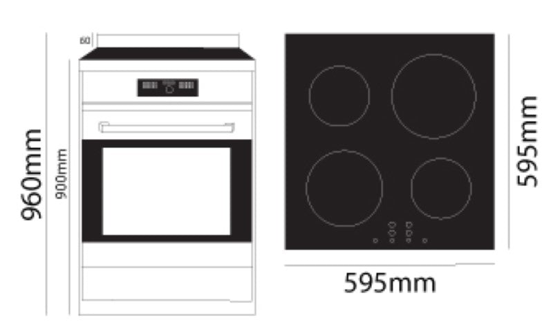 Stainless steel Parmco 600mm freestanding induction stove with 76L oven, 8 functions, and easy-to-clean design.