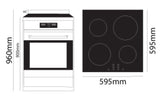 Stainless steel Parmco 600mm freestanding induction stove with 76L oven, 8 functions, and easy-to-clean design.