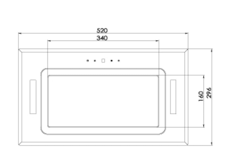 Parmco - Rangehood - 520mm Integrated Turbo Pak Plus (Black Glass)