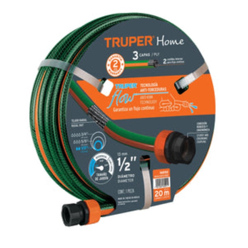 PLASTIC GARDEN HOSE 12MM X 20M FITTED TRUPER