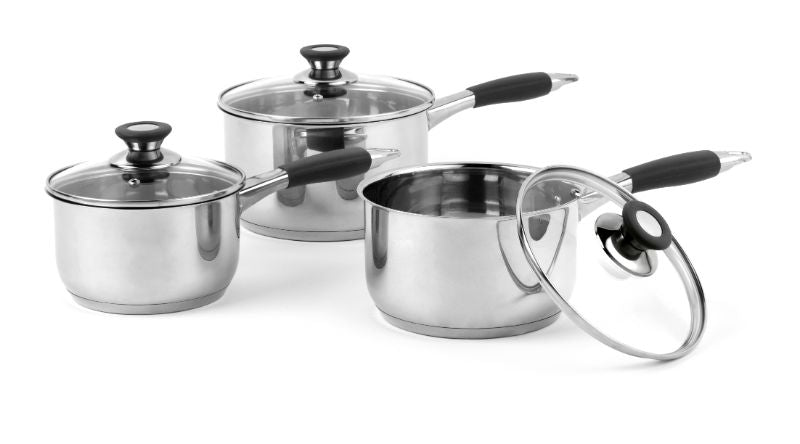 Saucepan Set - Salter Stainless Steel (3 Piece)