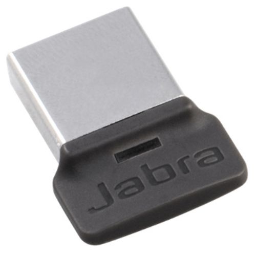 Jabra LINK 370 MS Bluetooth adapter with USB 2.0, enabling 100ft wireless range and HD Voice for clear calls and music streaming.