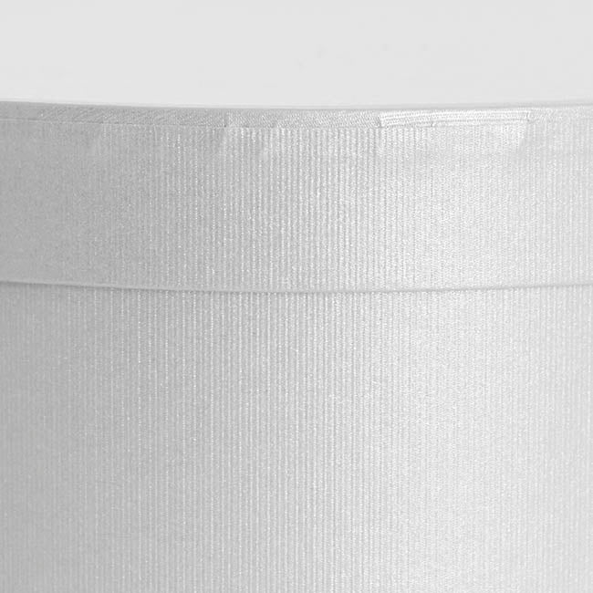 Gift Flower Box Ribbed Round Warm White Set 2