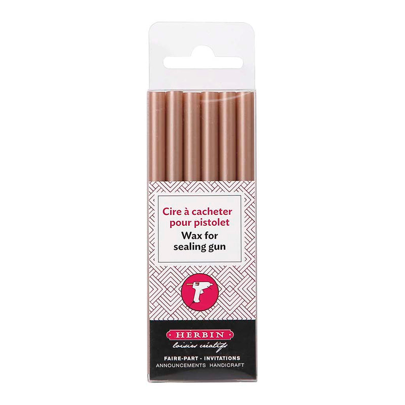 Herbin Wax Gun Sticks Rose Gold, Pack of 6