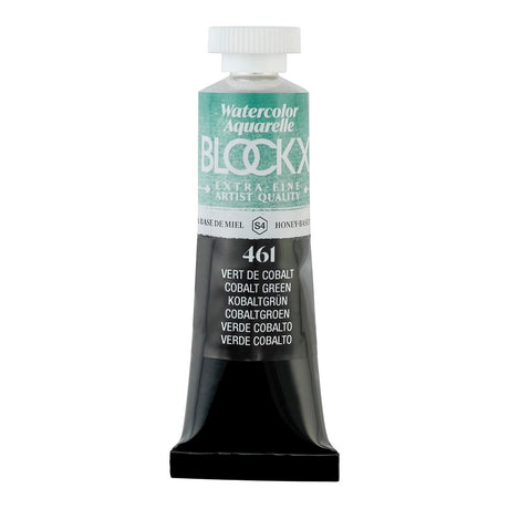 BLOCKX 15ml watercolour tube in Cobalt Green, featuring vibrant, light-resistant pigments for superior artistry and brilliance.