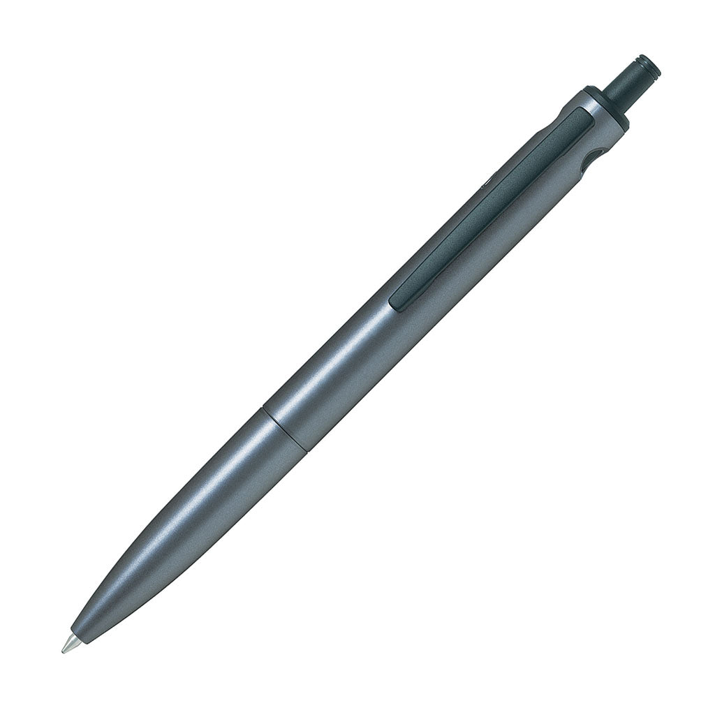 Pilot Explorer Ballpoint Pen in metallic grey, featuring 1.0mm medium tip, tungsten-carbide ball, and refillable blue ink.