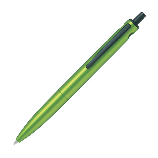 Pilot Explorer ballpoint pen in Metallic Lime Green with medium tip, lightweight design, and refillable blue ink for effortless writing.