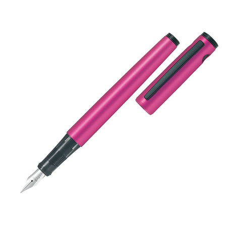 Pilot Explorer Fountain Pen in Metallic Pink, featuring a lightweight design and fine stainless steel nib, perfect for everyday use.