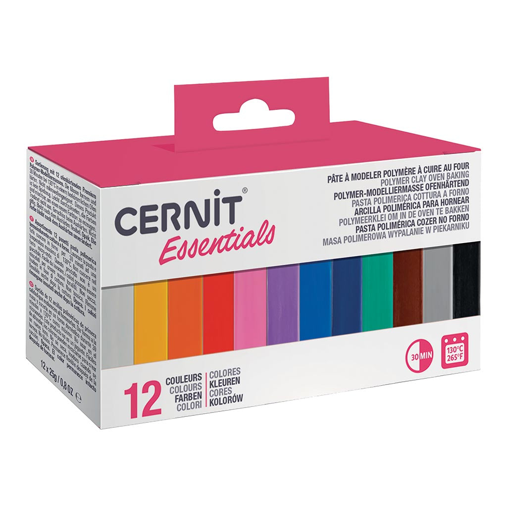 Cernit Polymer Clay Mini Blocks 25g Essentials, Pack of 12