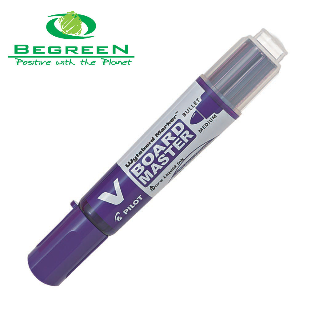Pilot BeGreen V Board Whiteboard Marker Bullet Violet  - Pack of 10