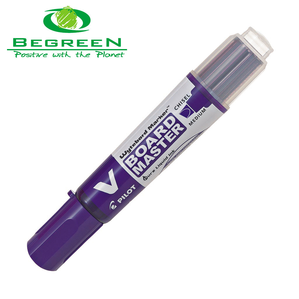 Pilot BeGreen V Board Whiteboard Marker Chisel Violet  - Pack of 10