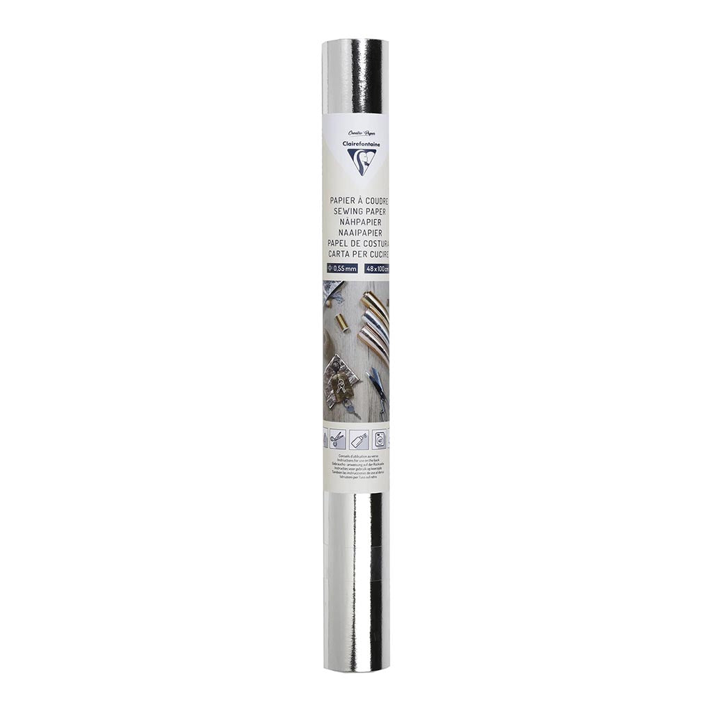Clairefontaine Sewing Paper 48x100cm Silver