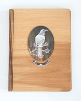 Dark wood Bamboo Journal with tribal husky design, eco-friendly, FSC certified, perfect for journaling or gifting.