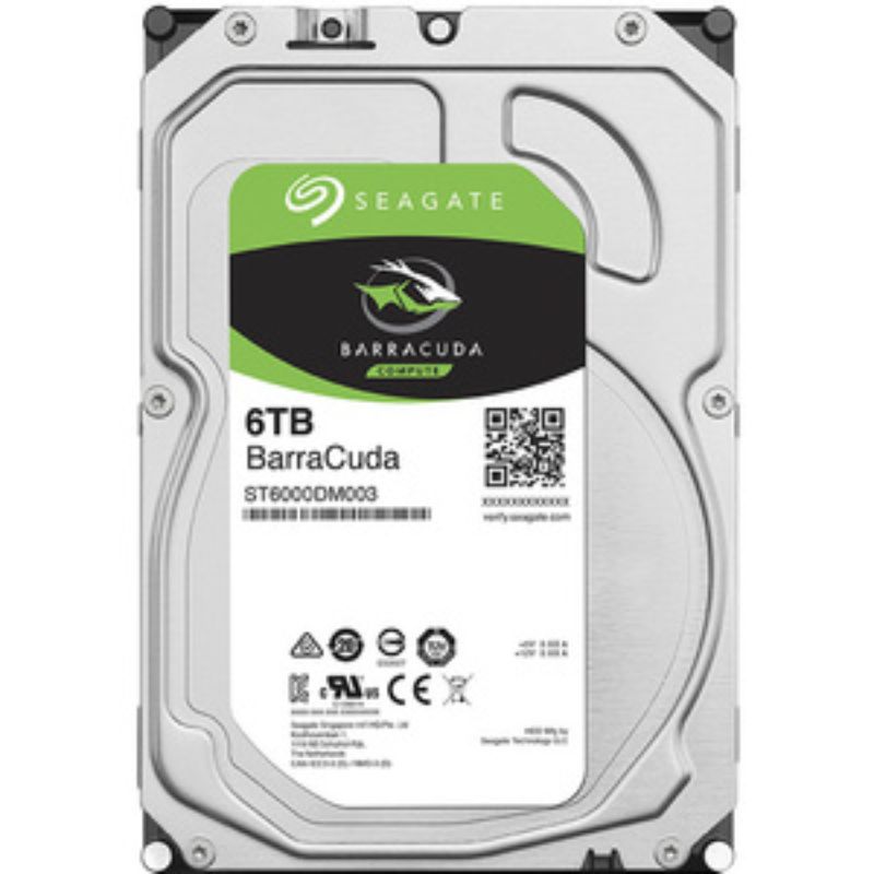 6TB Barracuda SATA hard drive featuring 6GB/s speed and 256MB cache, ideal for gaming and multimedia storage.