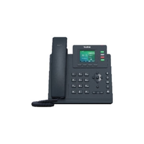 Classical IP phone with color display and backlight, HD voice, 4 SIP accounts, headset support, and PoE capability.