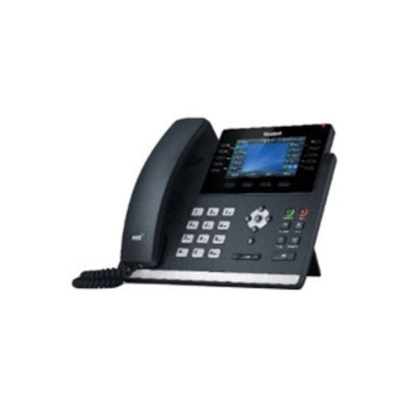 Yealink SIP-T46U IP Phone in classic gray, featuring a high-res display, HD voice, dual USB ports, and customizable buttons.