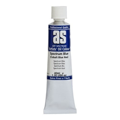 Vibrant 40ml blue artist oil paint, rich pigments, smooth application, lightfast and mixable for creative artwork.