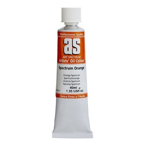 Vibrant 40ml tube of orange oil paint, crafted with linseed oil for intense colors and durability, ideal for all artists.