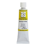 Bright yellow oil paint tube for artists, 40ml, with triple-milled formula for smooth application and creative mixing.