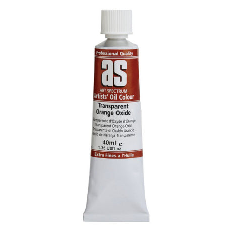 Artist Oil Paint 40ml in T/Orange Oxide, featuring lightfast, vibrant colors for durable and long-lasting artwork.