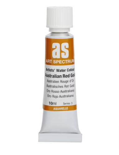 Tube of Art Spectrum watercolour paint in Australian Red Gold, 10 mL, featuring lightfast pigments for vibrant, lasting artworks.