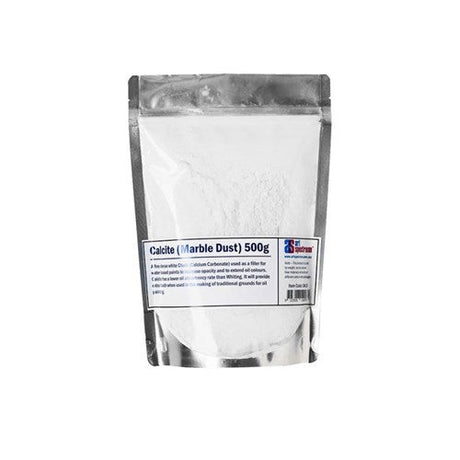 Premium As Calcite 500gm powder, ideal for artists, enhances oil paintings, and is essential for making gesso and putty.