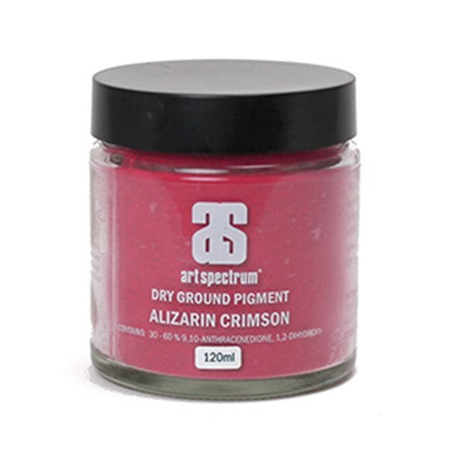 Art Spectrum Dry Ground Pigment in Alizarin Crimson, 120ml, for creating high-quality, lightfast artist colors.