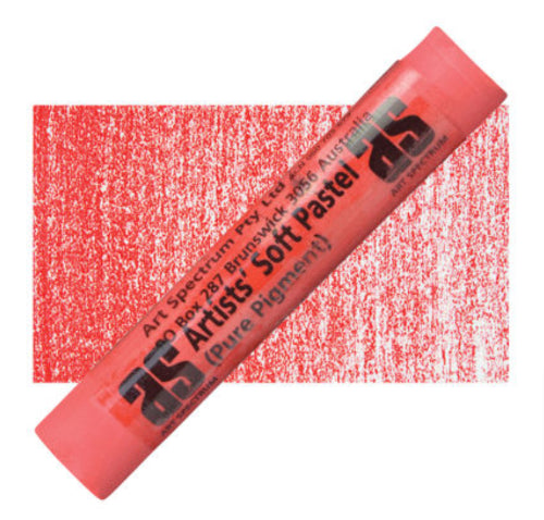 Vibrant Poppy Red pastel stick, handmade with high-quality pigments for rich, velvety color application.