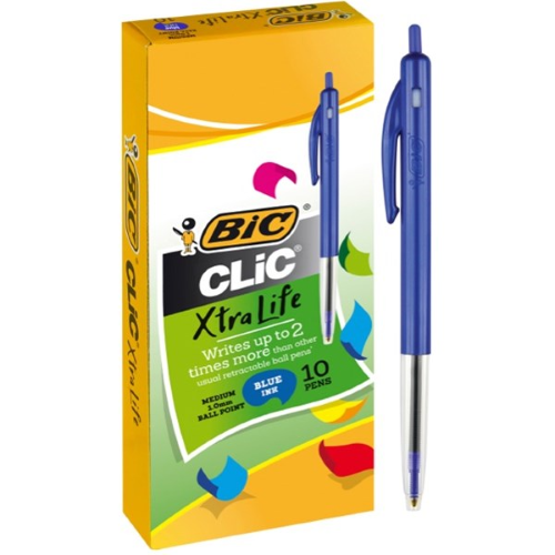 Bic ‘Clic’ Pen Blue ( 10 Pack )