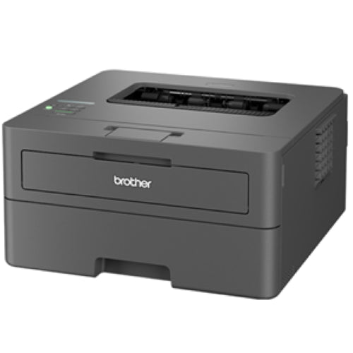 Compact Brother HLL2400DW mono laser printer with 30ppm speed, wireless connectivity, and 2-sided printing features.