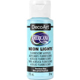 Vibrant KNOCKOUT BLUE Neon Lights acrylic paint in a 2oz bottle, perfect for DIY crafts and home decor projects.