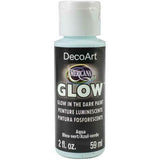 Vibrant Americana Glow 2oz Glow Aqua acrylic paint for stunning glow-in-the-dark art on various surfaces.