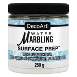 DecoArt Water-Marbling Surface Prep 8oz bottle for preparing fabrics and papers, enabling vibrant water marbling effects.