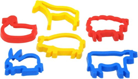 Colorful animal-shaped dough cutters for baking, crafting, and educational fun in the kitchen with kids.