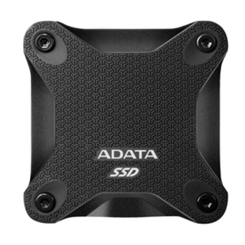 ADATA SD620 USB3.2 Gen 2 External SSD 512GB in black offers fast 520MB/s transfer speeds and 1.22m drop resistance.