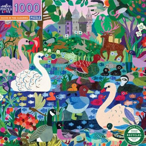 Jigsaw puzzle featuring a serene glen with ducks, illustrated by Monika Forsberg, perfect for puzzle lovers.