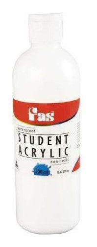 High-quality 500ml white acrylic paint for versatile, vibrant artistic applications, perfect for students and hobbyists.