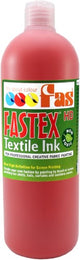 Vibrant crimson heat set textile ink in a 1L bottle, perfect for durable, washable screen printing on light fabrics.