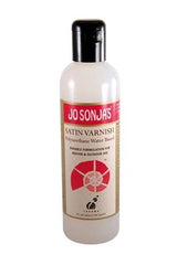 Jo Sonja's Satin Varnish 250ml, a water-based varnish providing a durable, clear satin finish for acrylic art projects.