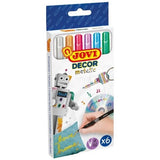 "Set of 6 Jovi Decor Metallic Pens featuring vibrant water-based ink for stunning decorations on various surfaces."